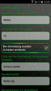 Smartphone App für Presscontainer